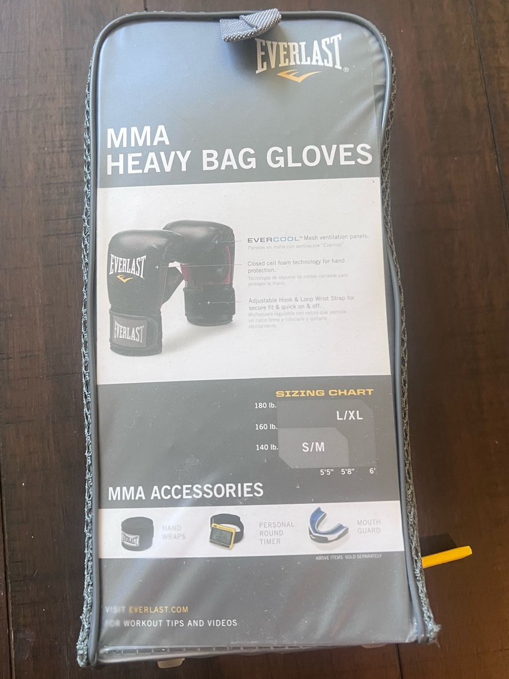 New Everlast Black and White MMA Heavy Bag Glove Carry Case